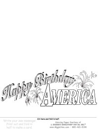 Happy Birthday America - Write Your Own Card