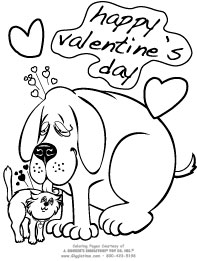Happy Valentines  Coloring Pages on Happy Valentines Day   Pets