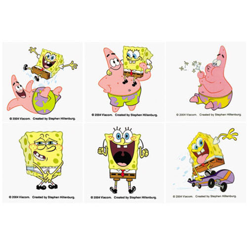 SpongeBob Squarepants Temporary Tattoos