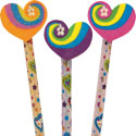 Heart Pencils with Heart Eraser Topper