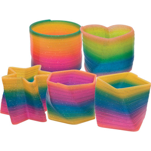 80mm Assorted Glitter Rainbow Coil Springs 80mm Assorted Glitter Rainbow Coil Springs