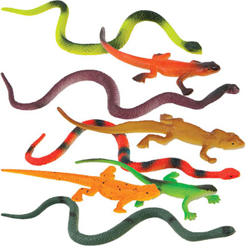 toy lizards and snakes
