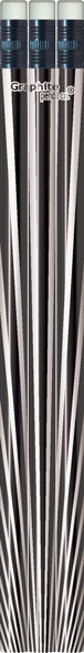 Black and White Stripes Metallic Foil Pencils Black and White Stripes Metallic Foil Pencils