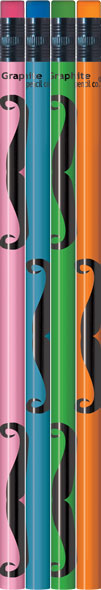 Mustache Metalic Foil Pencils Mustache Metalic Foil Pencils