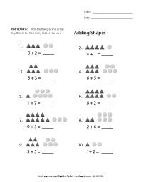 First Grade Math - Adding Shapes
