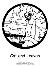 Cat and Leaves