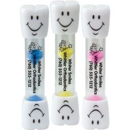 2 Minute 3-D White Tooth Sand Timer - Personalized