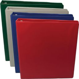 1 1/2" Assorted Color 3-Ring Binder with 2 Pockets