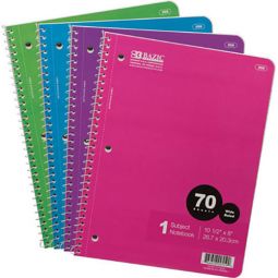 Spiral Notebook - Wide Ruled 70 ct. 1-Subject