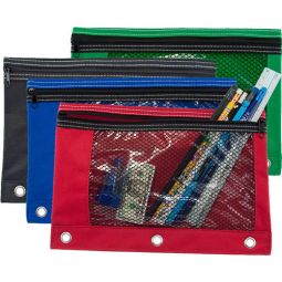 3-Ring Pencil Pouch with Mesh Window