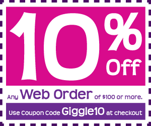 10% Off Any Web Order of $100 or more with Coupon Code Giggle10.