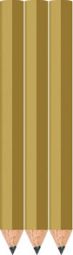 Gold Golf Pencils - Hexagon - Blank