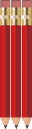 Red Golf Pencils With Eraser - Hexagon - Blank