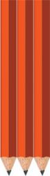 Neon Orange Golf Pencils - Hexagon - Blank