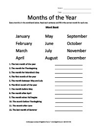 Months of the Year