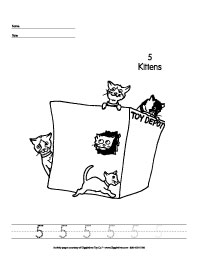 Kindergarten Coloring & Numbers - 5