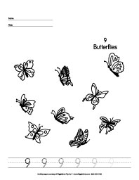 Kindergarten Coloring & Numbers - 9