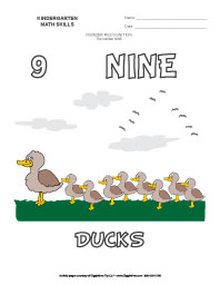 Kindergarten Identifying Numbers - 9