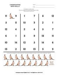 Kindergarten Identify Larger Numbers - 1