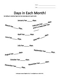 Days in Each Month